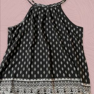 Black and white pattern halter top